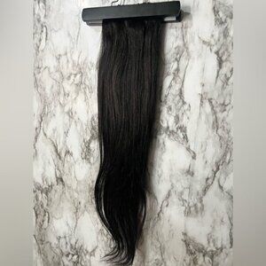 26 In Natural Black in Straight long Hair extensions Clip in Set 100% Human hair